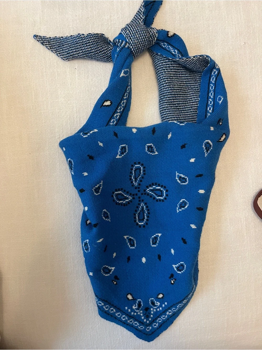 Zara Bandana Print Knit Neck Scarf
